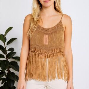 Women’s Knit Tank Baby Cami Flowers Sz Sm 70s Y2K‎ Funky NWT Fairy Event Concert